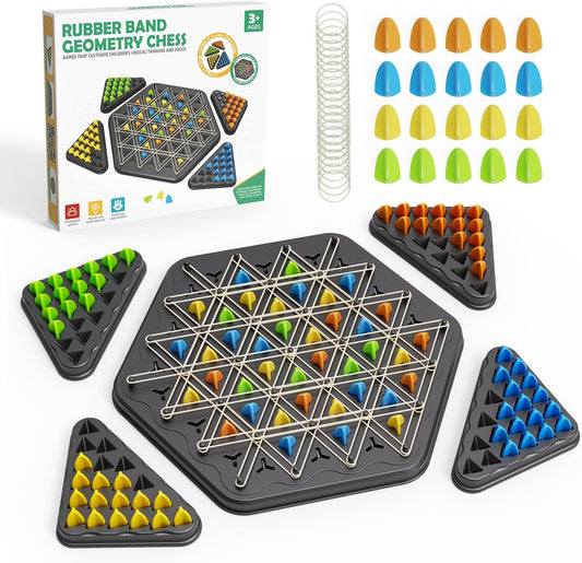 Chain Triangle Chess Game, Strategic Board Game for Kids and Adults, 2-4 Players Family Strategy Set