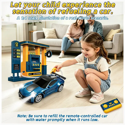 1:18 Remote Control Car with Spray and Dual Sounds, 2.4GHz LED Racing Toy for Boys and Girls