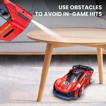 2-Player Interactive Racing Game Car Set with LED Lights and 2 Controllers