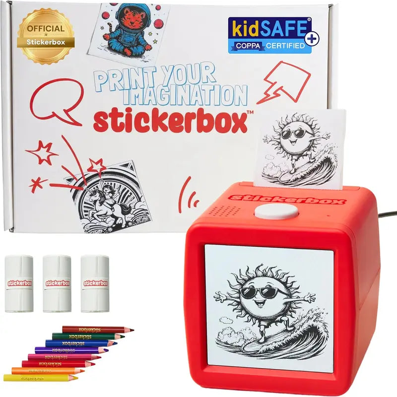 AI-Powered Voice-Activated Mini Thermal Printer for Kids 5+, DIY Scrapbooking Tool with 3 Paper Rolls
