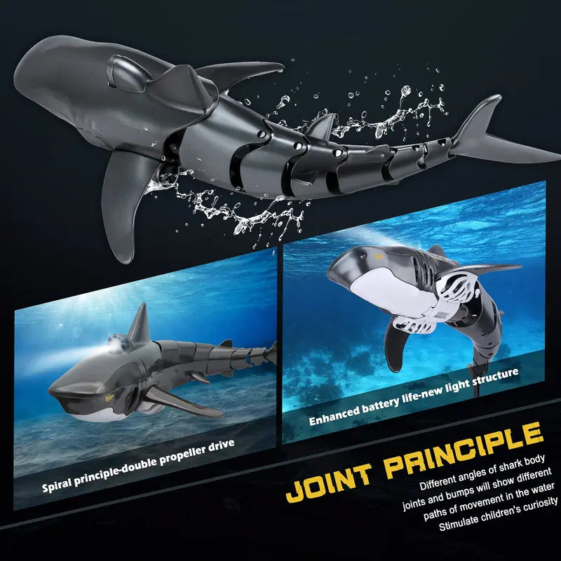 2.4G Remote Control Spray Fish Toy - 1:18 High Simulation RC Boat with Light Effect