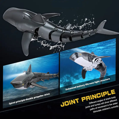 2.4G Remote Control Spray Fish Toy - 1:18 High Simulation RC Boat with Light Effect