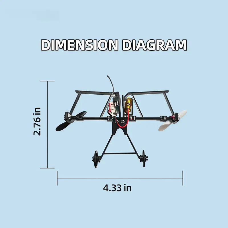 RC Paper Airplane Kit with Gyro Stabilizer and Dual Propellers, DIY STEM Toy for Kids and Adults