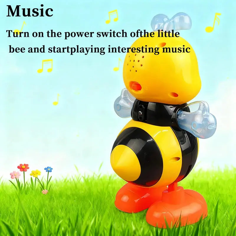 Cute Colorful Bee Shape Musical Light-Up Dancing Toy - Interactive Walking Motion and Stress Relief