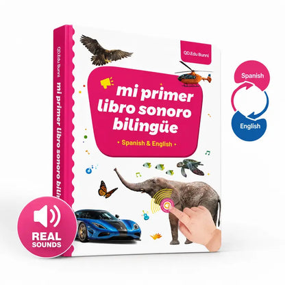 Spanish-English Bilingual Sound Book for Toddlers, 300+ Words & 13 Educational Themes