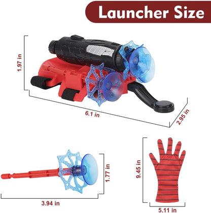 Spider Web Shooters with Glove for Kids Cosplay - Superhero Wrist Launcher Toy Set
