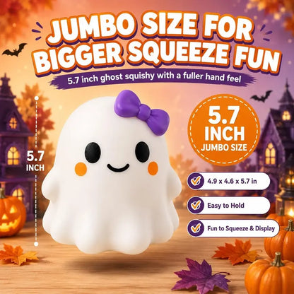 Jumbo Halloween Ghost Squishy - 5.7 in Slow Rise Sensory Fidget Toy for Stress Relief