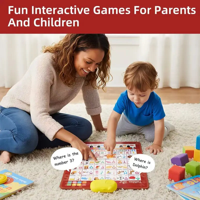 Bilingual English-Spanish Interactive Talking ABC & Number Chart Poster for Toddlers