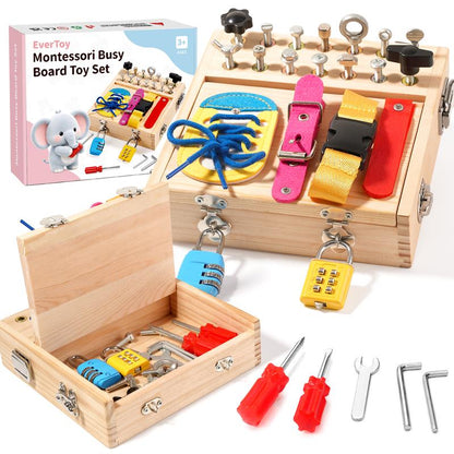 Montessori Screwdriver Board and Lock and Key Toy Set for Kids Ages 3-5