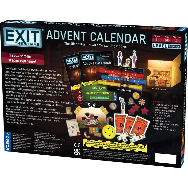 Advent Calendar - Family Cooperative Puzzle Game, 24 Daily Escape Challenges for the Holiday Season