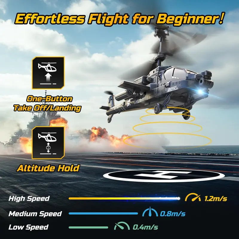 2.4GHz Remote Controlled Helicopter with LED Lights and Altitude Hold - 26 Mins Flight Time