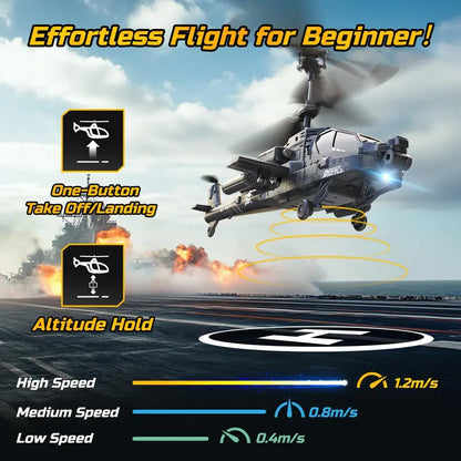 2.4GHz Remote Controlled Helicopter with LED Lights and Altitude Hold - 26 Mins Flight Time