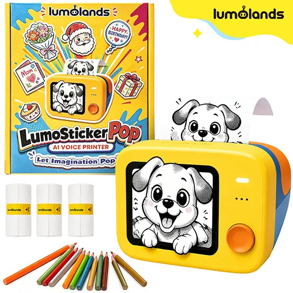 AI Voice-Powered Sticker Printer - Portable Inkless Design for Kids Ages 5+