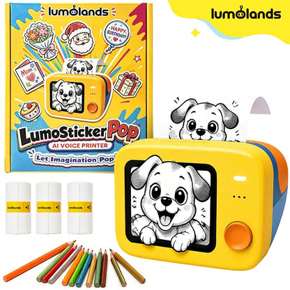 AI Voice-Powered Sticker Printer - Portable Inkless Design for Kids Ages 5+