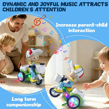 Electric Stunt Tricycle Toy with 360 Degree Spinning, Music and LED Lights