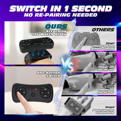 2.4GHz Gesture Sensing Remote Control Stunt Car Toy with 360° Rotation and Lights