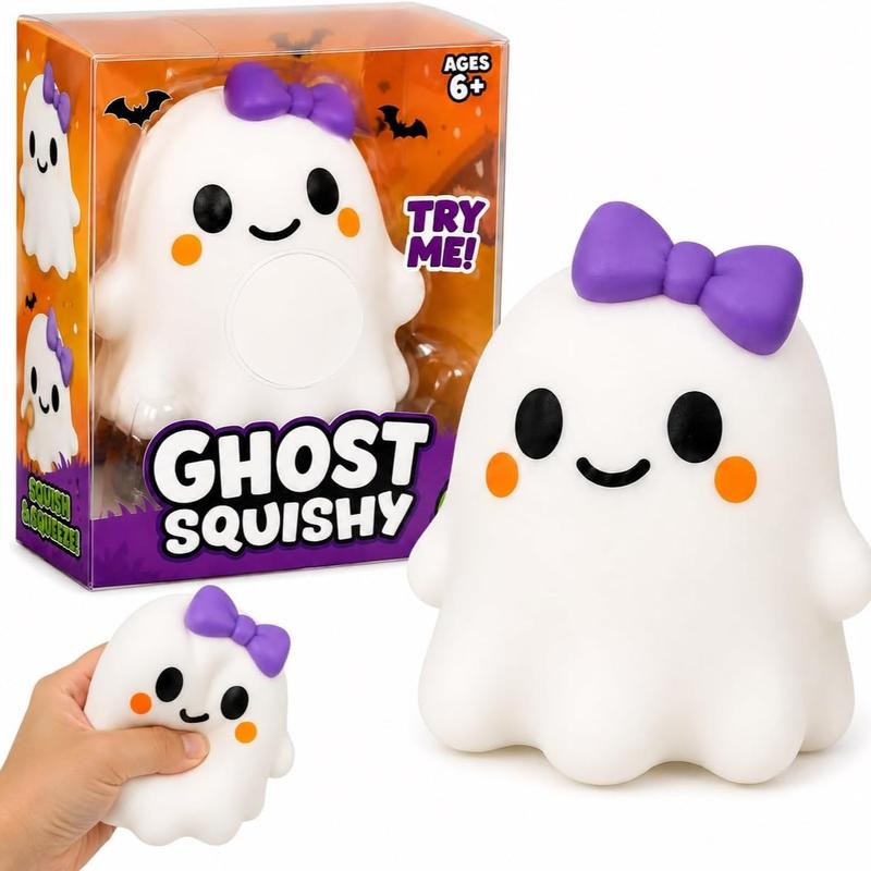 Jumbo Halloween Ghost Squishy - 5.7 in Slow Rise Sensory Fidget Toy for Stress Relief