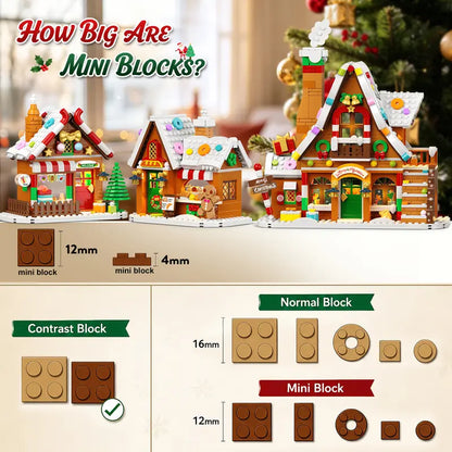Advent Calendar 2026 Gingerbread House Building Set with Lights - 24 Days Countdown Christmas Village