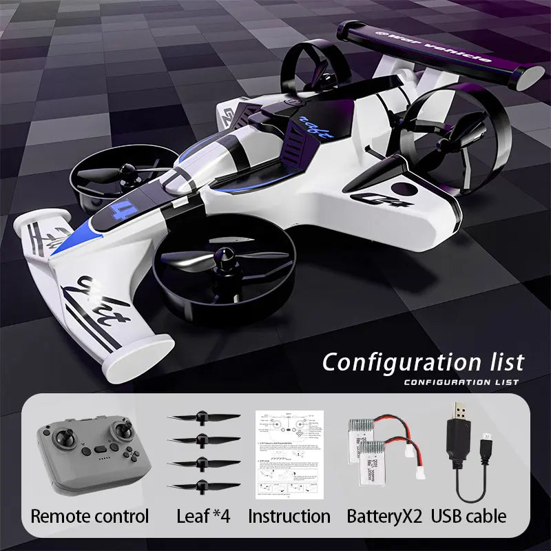 2-in-1 Remote Control Car & Plane Combo Toy with 360-Degree Drift Tires