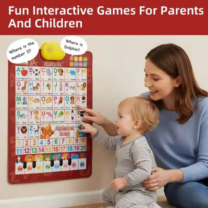 Bilingual English-Spanish Interactive Talking ABC & Number Chart Poster for Toddlers