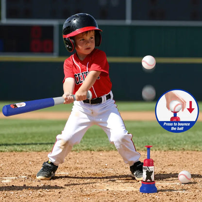 3-in-1 Multi-Use Kids' Baseball Set with Bat, Standing Tee, and Ball Launcher