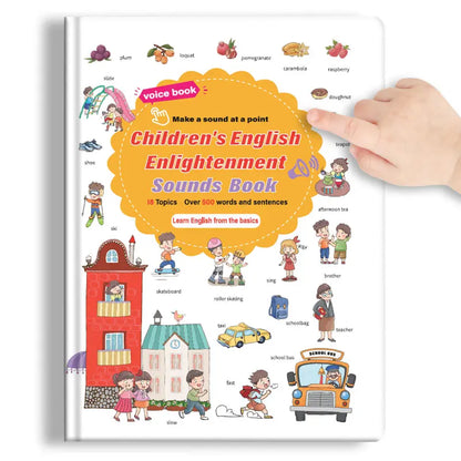 Interactive English Sound Book for Ages 1-6, Tap-to-Learn Educational Toy with 500+ Words