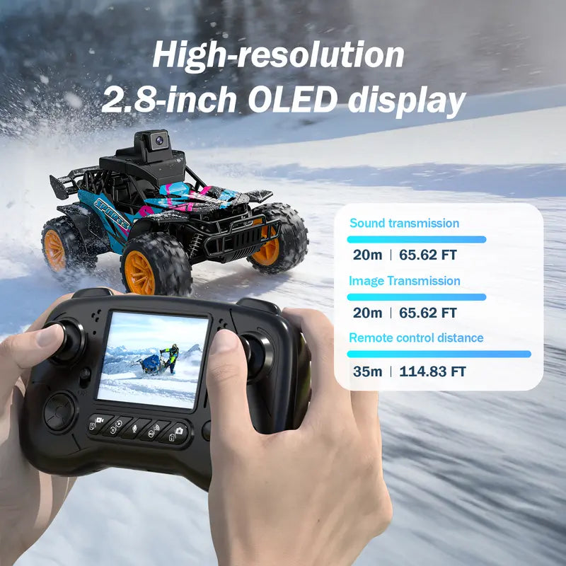 Unisex 2.4GHz FPV Camera Off-Road RC Truck with 2.8" LCD Screen and LED Lights