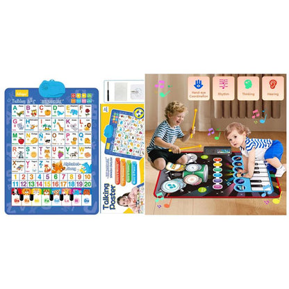 Bilingual English-Spanish Interactive Talking ABC & Number Chart Poster for Toddlers