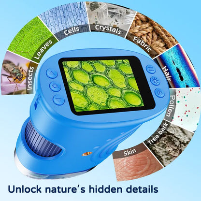 1000X Handheld Kids Microscope with 4K 2.0-inch Screen, Photo & Video Camera