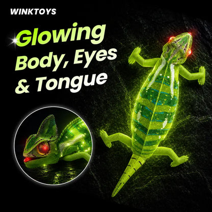 Wall Crawler Chameleon - Bio-Inspired Remote Control Toy with LED Glowing Body and 360° Spin