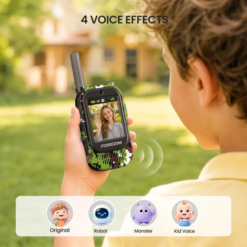 Rechargeable Video Walkie Talkies for Kids with HD Screen, Camera, and Music for Outdoor Fun