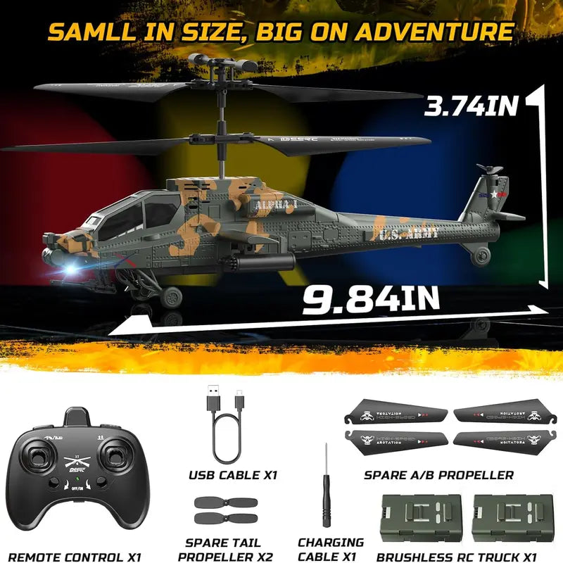 2.4GHz Remote Controlled Helicopter with LED Lights and Altitude Hold - 26 Mins Flight Time