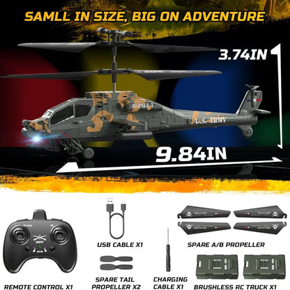 2.4GHz Remote Controlled Helicopter with LED Lights and Altitude Hold - 26 Mins Flight Time