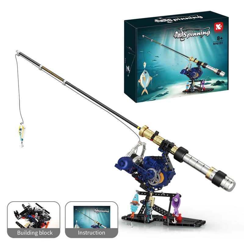 Unisex 425-Piece Baitcasting Fishing Rod Building Kit with Realistic Gear Mechanism