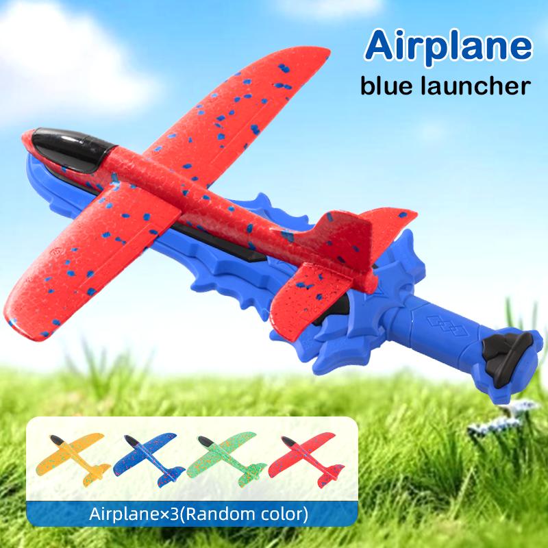 Foam Glider Airplane Launcher Toy for Kids - 9.45-inch Plane with 2 Flight Modes, 3 Aircraft Included