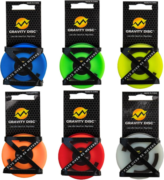 Gravity Disc - Mini Flying Discs 6-Pack, Pocket-Sized, Flies 200+ Feet, Disc Golf Accessories, Ultimate Frisbee, Trick Shots, Gadgets for Camping, Outdoor Fun & Yard Games