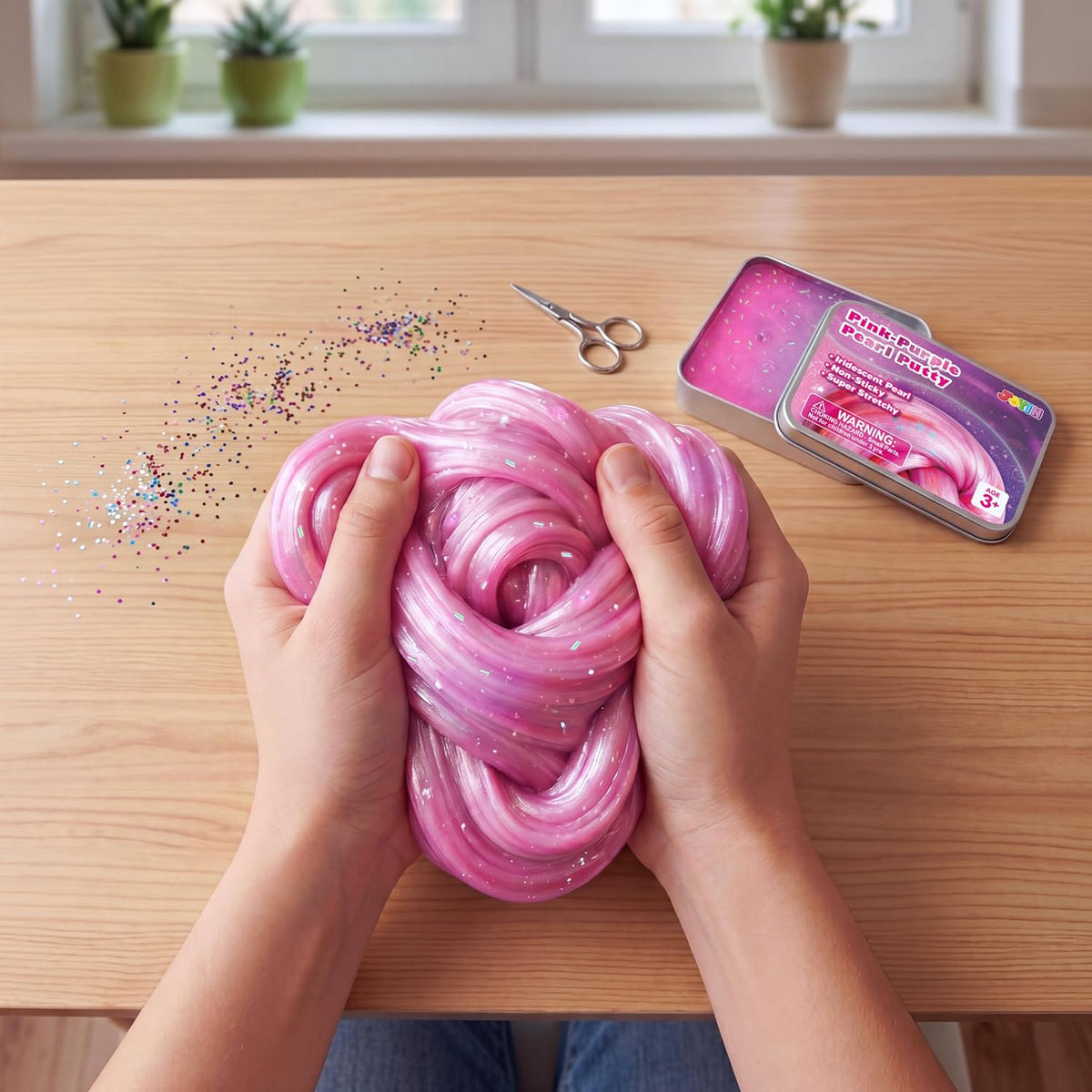 Pink-Purple Pearl Putty 4.23oz (120g) - Shimmery Therapy Putty for Anxiety & Stress Relief