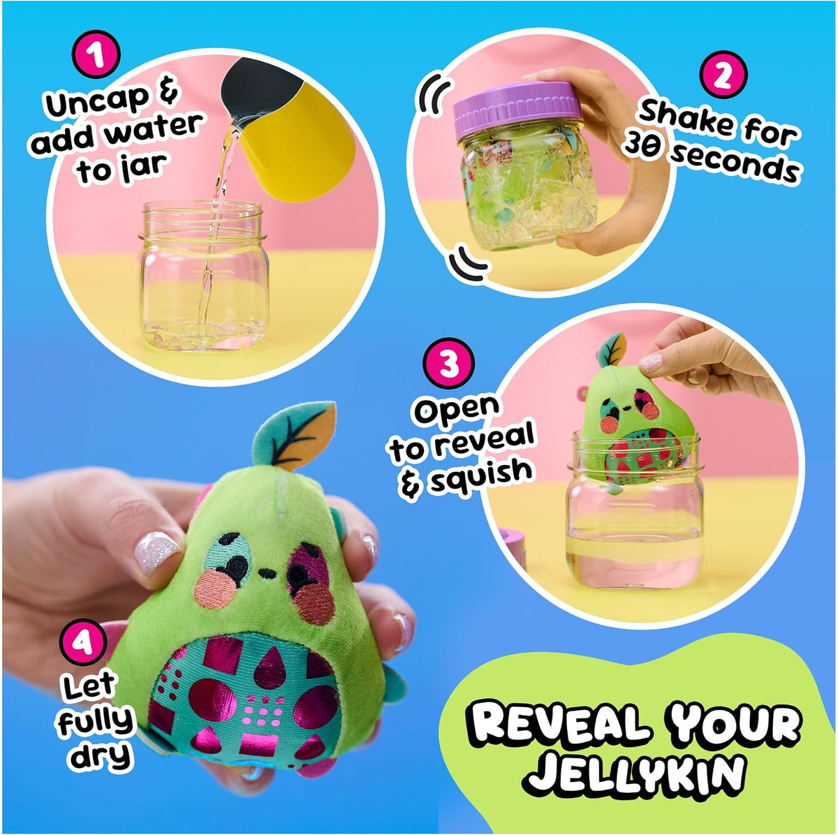 3-Inch Water-Activated Surprise Plush Toys 2-Pack - Food-Themed Sensory Collectibles