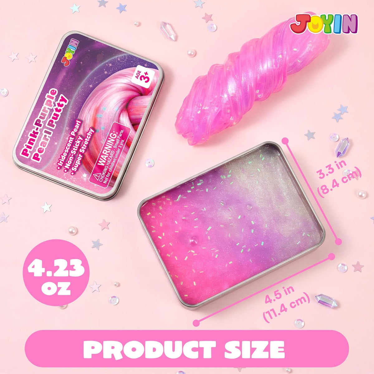 Pink-Purple Pearl Putty 4.23oz (120g) - Shimmery Therapy Putty for Anxiety & Stress Relief