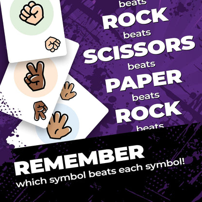 Rock Paper Scissors Card Game - Fast-Paced Party Game for 2-8 Players, Ages 7+