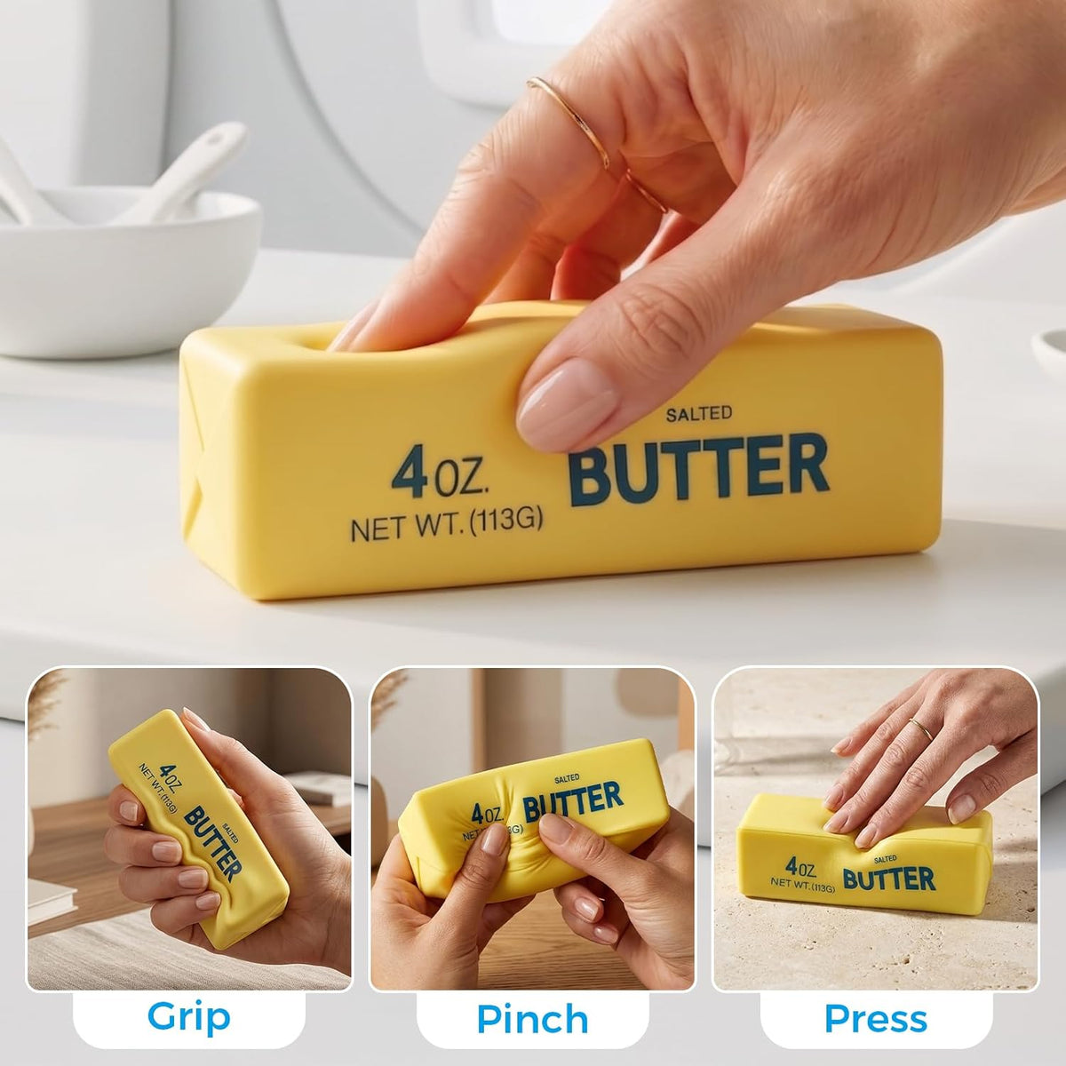 Butter Squishy Stick - Soft Slow Rising Squeeze Toy for Stress Relief and Office Desk Fidgeting