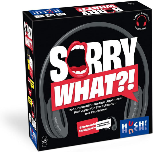 Sorry What?! Party Game - Crazy Lip Reading Challenge with Headphones for Adults 18+
