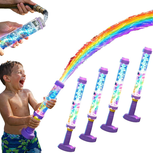 Glowing Rainbow LED Water Blaster - Firework Spray Soaker for Pool Parties and Summer Fun