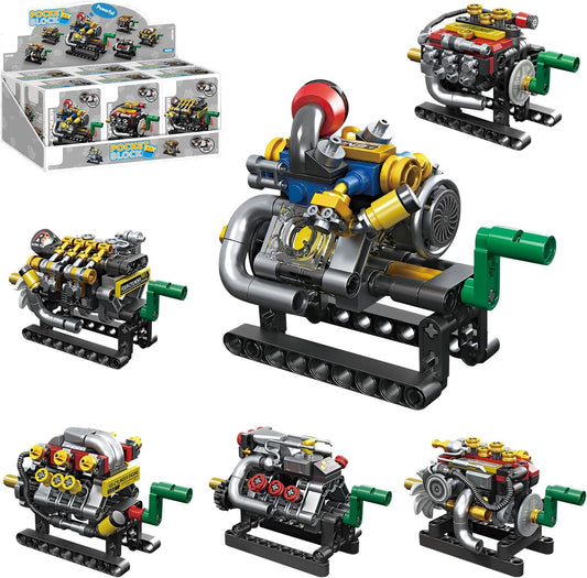 HJPLPXH Model Engine Kit for Adults Mini V8 Build Set STEM Mini Block Motor Model Small Engine Build Kit Desktop Mechanical Display for Car Lovers Hobbyists Collectors
