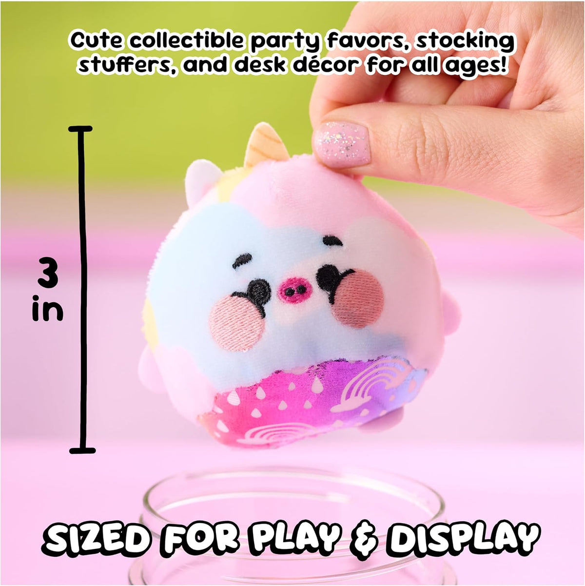 3-Inch Water-Activated Surprise Plush Toys 2-Pack - Food-Themed Sensory Collectibles