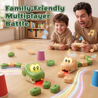 2-Pack Magnetic Snake Game, Remote Control Eating Snake Toys for Kids with Blocks