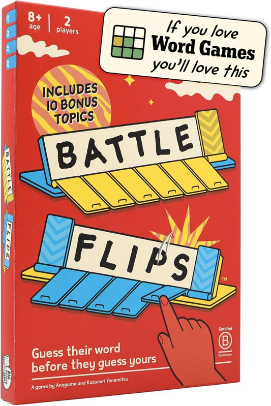 Battle Flips: 2-Player Word Prediction Travel Game for Families and Couples