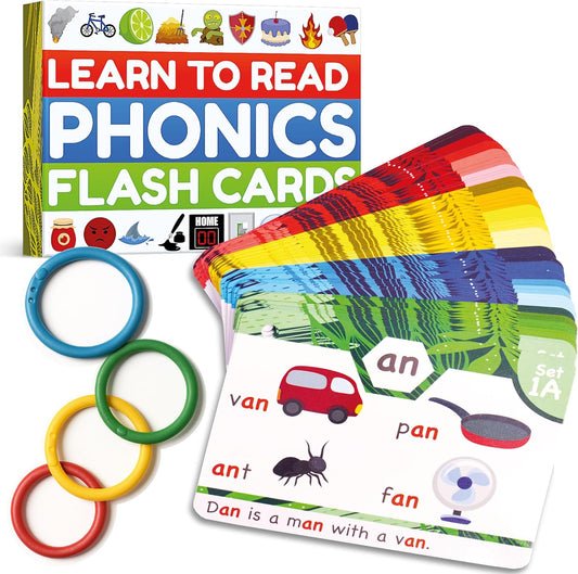 THE BAMBINO TREE Phonics Flash Cards - Learn to Read in 20 Phonic Stages - Education for Kids Ages 4-8 Kindergarten 1st 2nd Grade