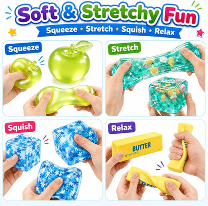 8PCS Squishy Box Mystery Fun Set, Malt Sugar Slow Rebound Stress Relief Toys for Adults