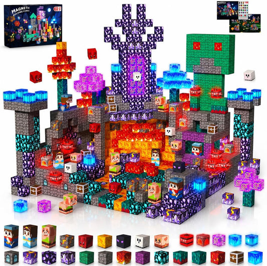 150PCS Light-Up Magnetic Building Blocks - STEM Learning Toy for Kids Ages 3-10
